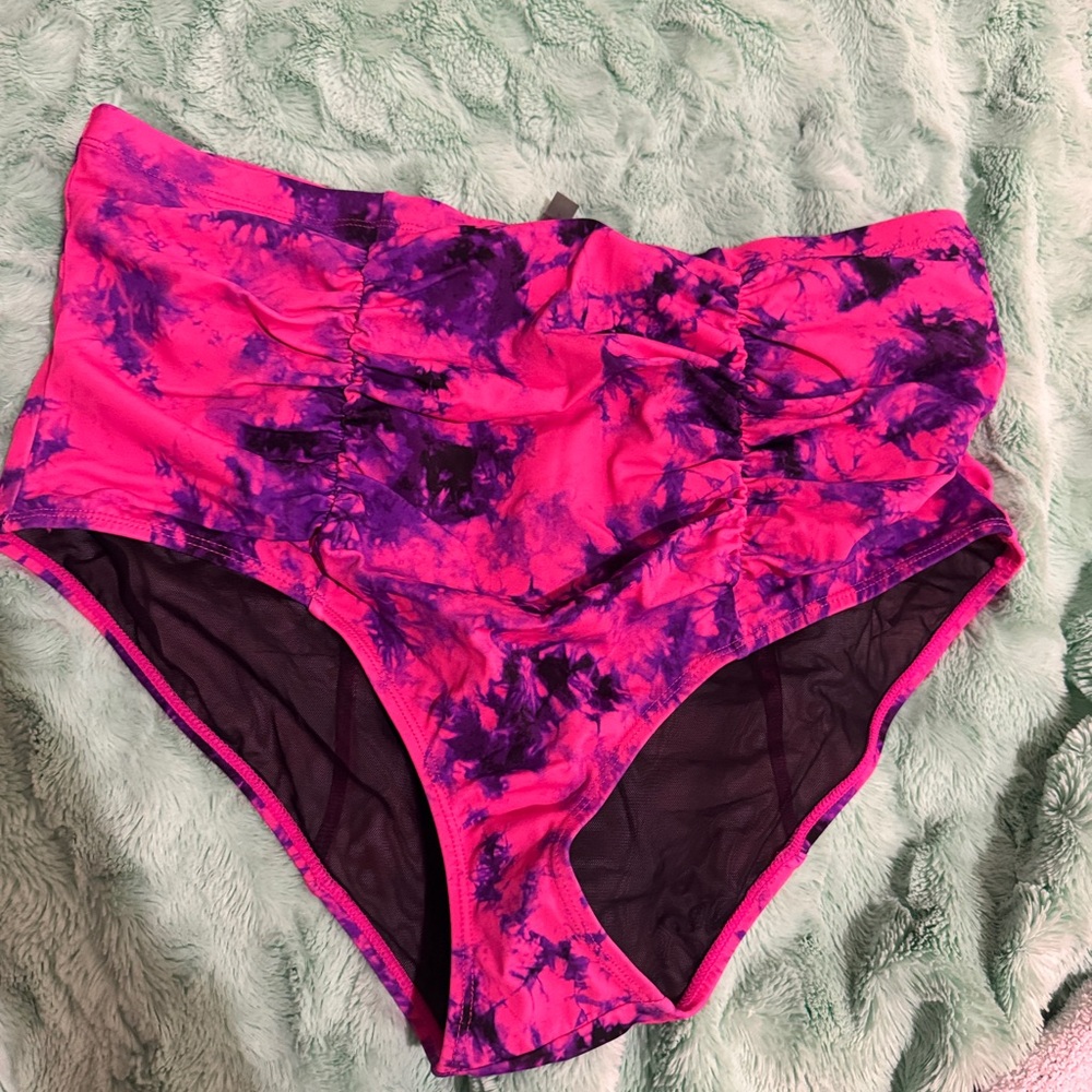 torrid Pink & Purple Tie-Dye High-Waist Bikini Bottom